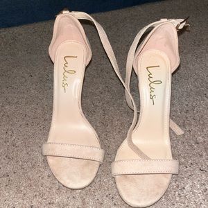 Lulus Eli’s Light Nude Single Strap Stiletto Heel, 6.5